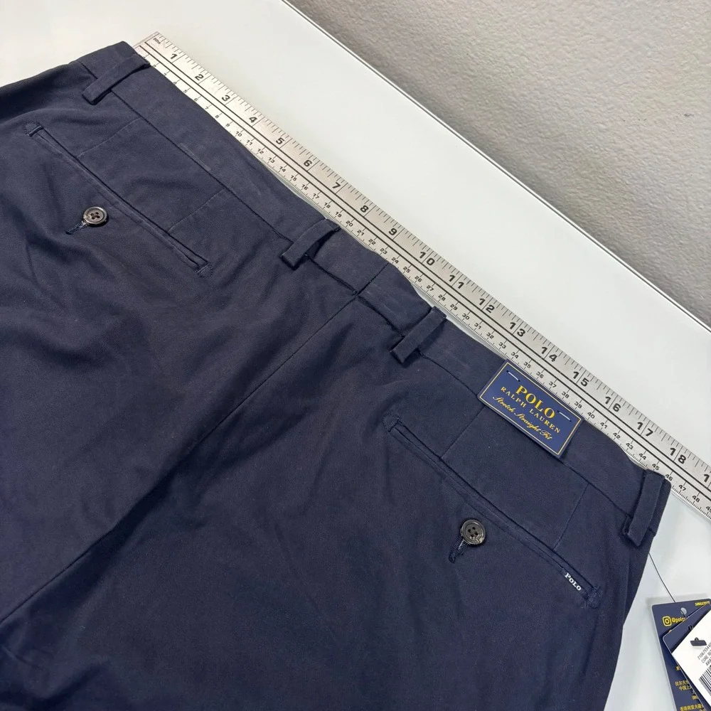 Polo Ralph Lauren Mens 36x30 Navy Greenwich Stretch Straight Chino Pants NEW NWT